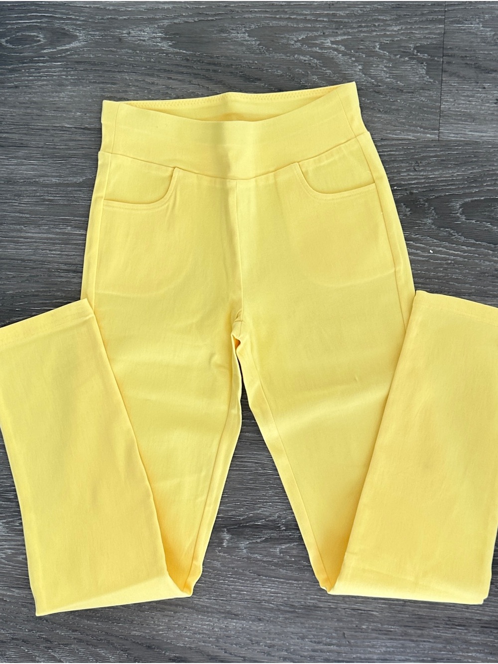 Yellow Pull On Stretch Pants Leggings Women Size 0 Slim High Waist